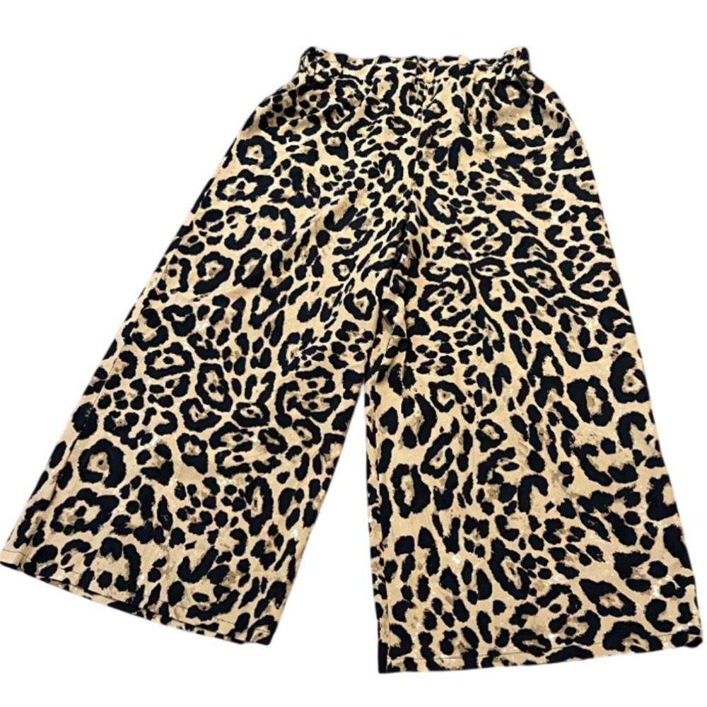 SHEIN Curve Leopard Wide Leg Pants Drawstring Elastic Waist - Picture 10 of 11